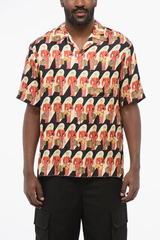 Patterned Silk PORTER Bowling Shirt