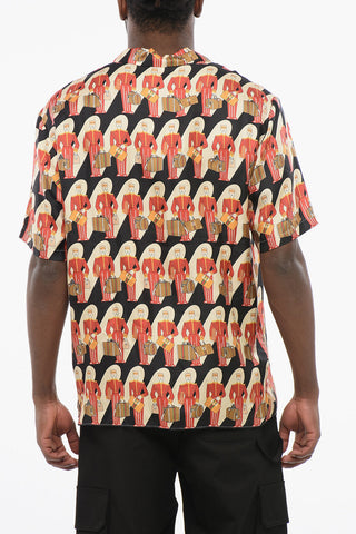 Patterned Silk PORTER Bowling Shirt