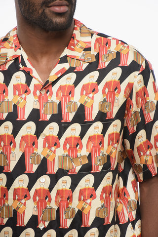 Patterned Silk PORTER Bowling Shirt