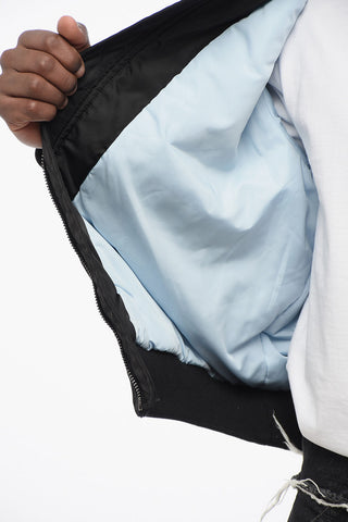 Nylon Padded Bomber Jacket with Embroidered Logo
