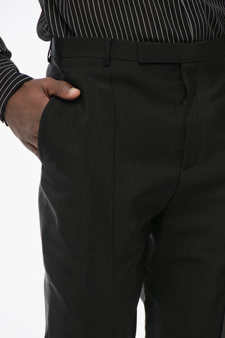 Pantaloni 4 Tasche in Misto Lana con Chiusura a Scomparsa