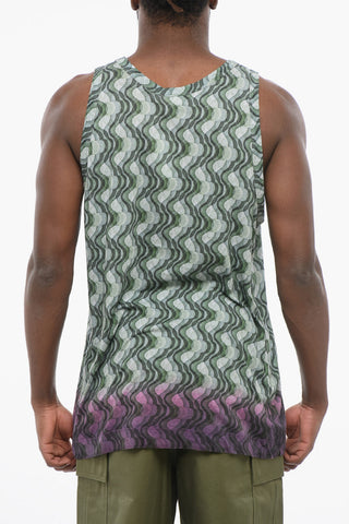 Tank Top in Cotone con Motivo Astratto