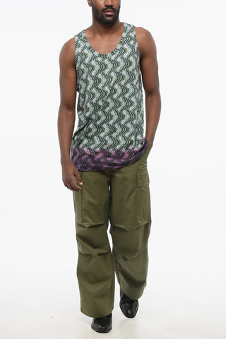 Tank Top in Cotone con Motivo Astratto