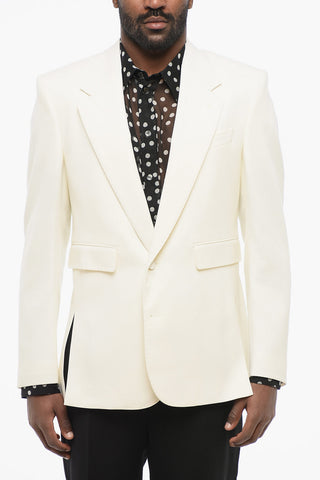 SICILIA Virgin Wool Blazer with Covered Buttons