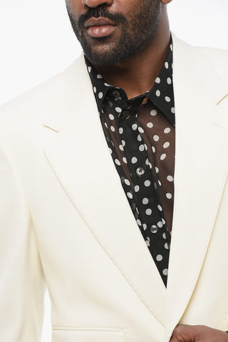 SICILIA Virgin Wool Blazer with Covered Buttons