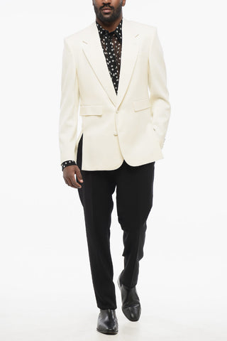 SICILIA Virgin Wool Blazer with Covered Buttons