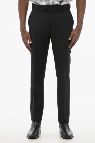 4-Pocketed Mohair Blend Pants with Belt Loops