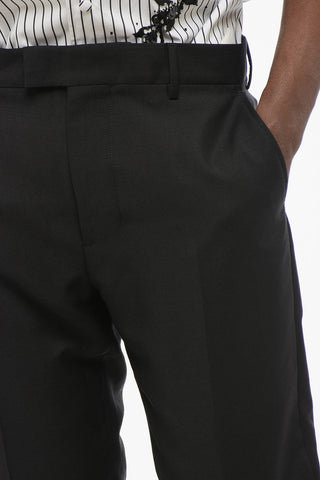 4-Pocketed Mohair Blend Pants with Belt Loops