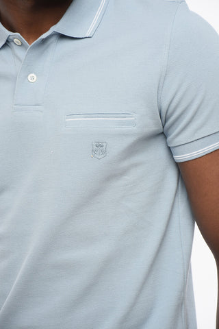 Hopsack Cotton Polo Shirt with Breast-pocket