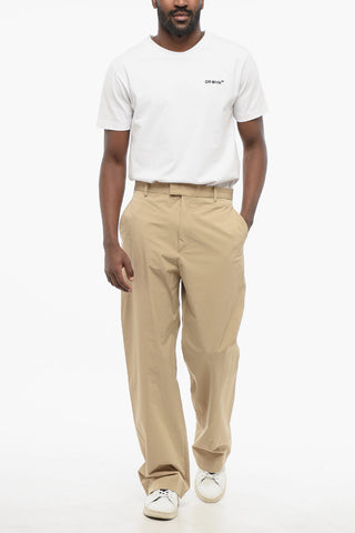 Pantaloni Chino in Nylon Stretch con Passanti