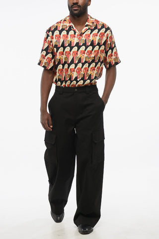 Pantaloni Cargo in Cotone Stretch con Passanti