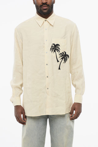 EMPORIO Camicia PALM Ricamata con Taschino