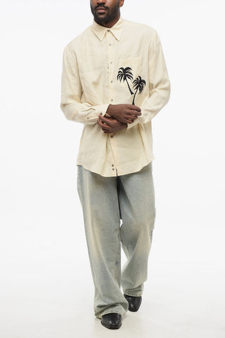 EMPORIO Camicia PALM Ricamata con Taschino