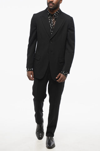 Half-lined Wool Blazer with Peak Lapel