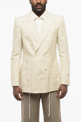 Blazer Doppiopetto BRUCE in Misto Seta con Tasche a Toppa