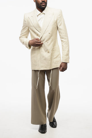Double-breasted BRUCE Silk Blend Blazer with Patch Pockets