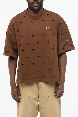 JACQUEMUS T-shirt Girocollo UNISEX in Cotone con Monogram All-Over Cut Out