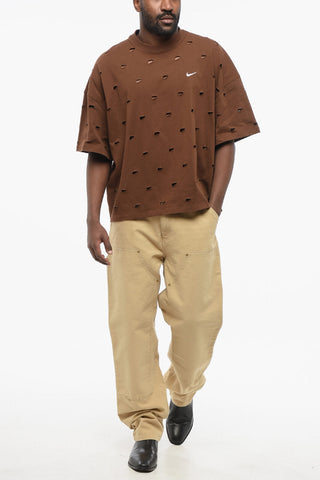 JACQUEMUS T-shirt Girocollo UNISEX in Cotone con Monogram All-Over Cut Out