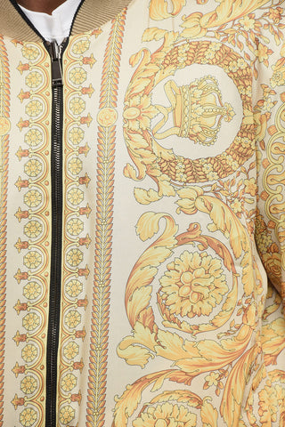 Patterned Lining Zip-up Reversible Sweatshirt