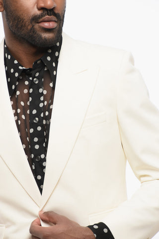 Wool Slim Fit Blazer with Peak Lapel