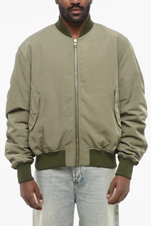 Nylon-Bomber mit geprägtem Logo am Rücken