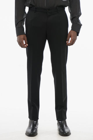 Pantaloni 4 Tasche in Lana Stretch con Passanti