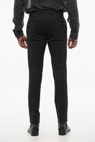Pantaloni 4 Tasche in Lana Stretch con Passanti