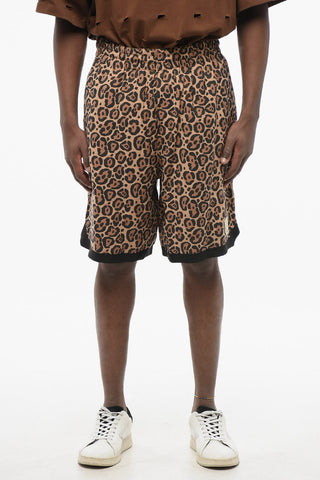 EMPORIO Animal Patterned Fabric Reversible Shorts