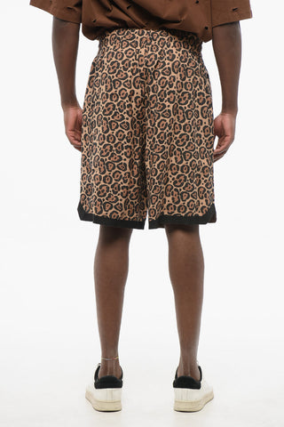 EMPORIO Animal Patterned Fabric Reversible Shorts