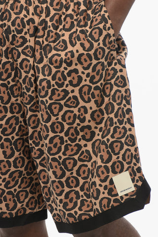 EMPORIO Animal Patterned Fabric Reversible Shorts