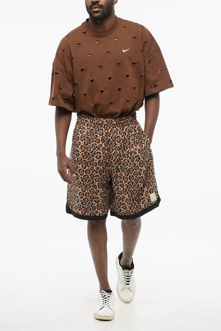 EMPORIO Animal Patterned Fabric Reversible Shorts