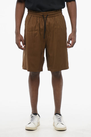 EMPORIO Animal Patterned Fabric Reversible Shorts