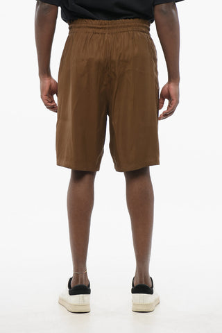 EMPORIO Animal Patterned Fabric Reversible Shorts