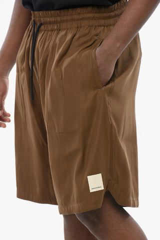 EMPORIO Animal Patterned Fabric Reversible Shorts
