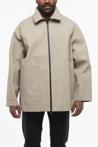 Monochrome Nylon Zip-Up Windbreaker