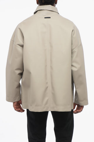 Monochrome Nylon Zip-Up Windbreaker