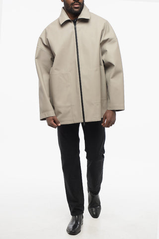 Monochrome Nylon Zip-Up Windbreaker