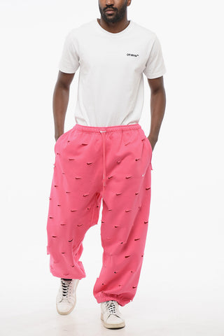 JACQUEMUS Joggers in Cotone Felpato con Logo Cut-Out All Over