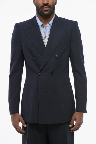 Double-breasted BRUCE Wool Blend Blazer with Patch Pockets