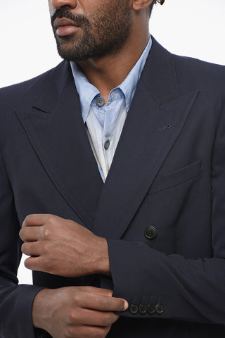 Double-breasted BRUCE Wool Blend Blazer with Patch Pockets