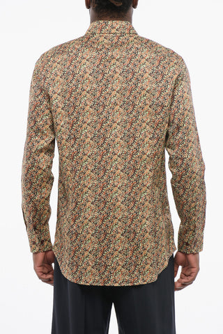 Cotton PALM Shirt with Plant Motif