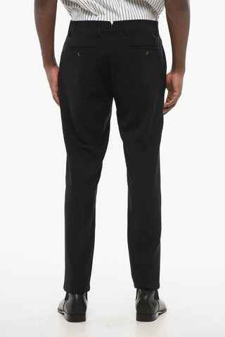 Pantaloni 4 Tasche in Misto Lana con Chiusura a Scomparsa