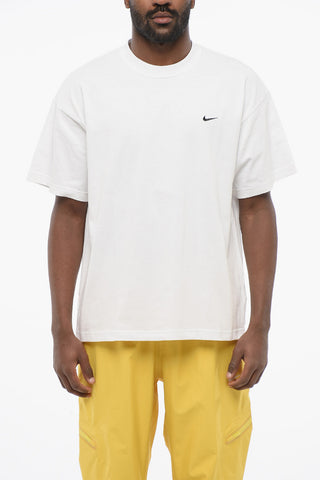 Cotton Crew-neck T-shirt with Contrasting Monogram