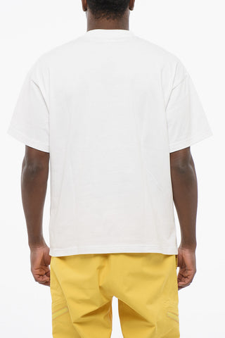 Cotton Crew-neck T-shirt with Contrasting Monogram