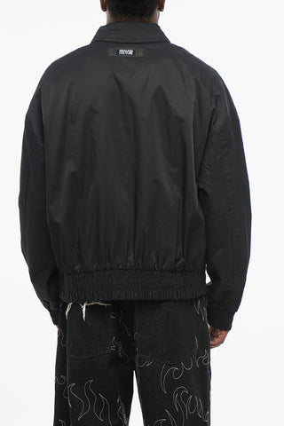 JEANS COUTURE Bomber Zip-up in Cotone Tech con Colletto