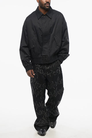 JEANS COUTURE Bomber Zip-up in Cotone Tech con Colletto