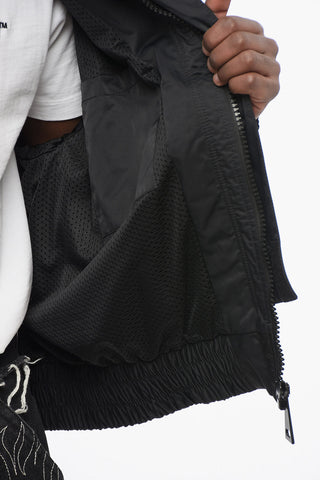 JEANS COUTURE Bomber Zip-up in Cotone Tech con Colletto
