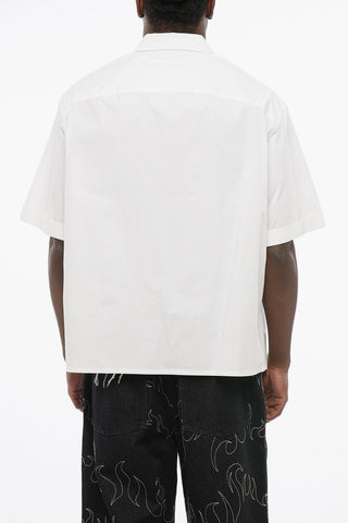 Camicia in Popeline di Cotone  Loose Fit con Maniche Corte