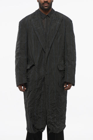 Trench in Nylon District Check con Design Tascabile