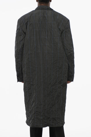 Trench in Nylon District Check con Design Tascabile